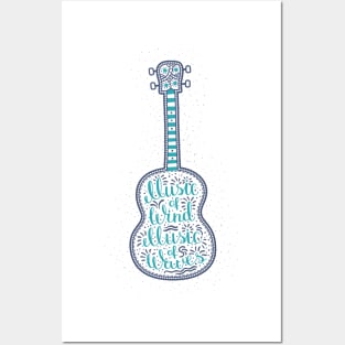 Romantic lettering - the inscription inside the ukulele Posters and Art